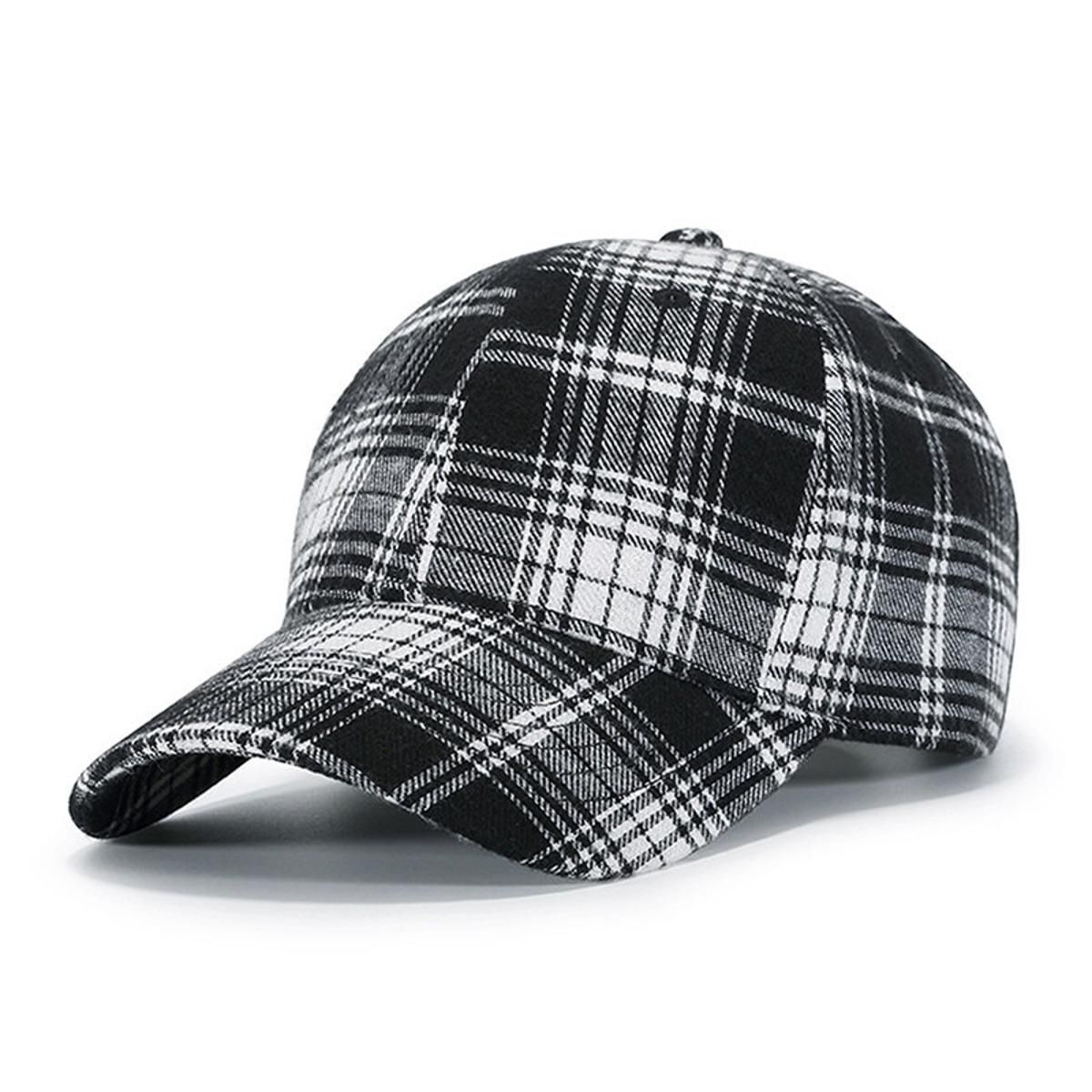 CLIMATE Men Baseball Cap Women Plaid Hat Cap Checks Fashion Cotton No Logo Hat Caps Classic Cap Hat for Men Women