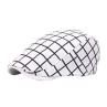 Fashion Men Women Plaid Cotton Flat Cap Summer Spring Sun Hat Adjusle Beret