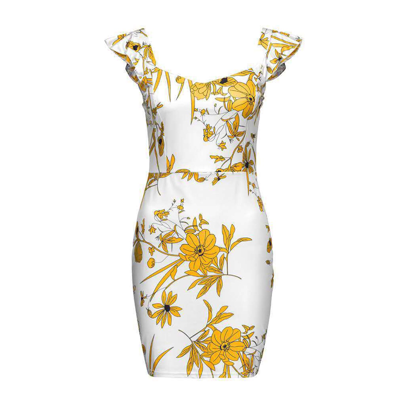 Lady Sheath Dress Wear-resistant Ruffle Lady Sheath Dress