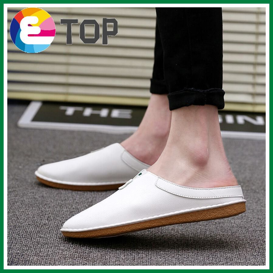 New Half slippers Loafers Shoes for Men Fashion Boat Shoes Man Comfy Leather Flats Summer Classic High Quality Men Casual Shoes