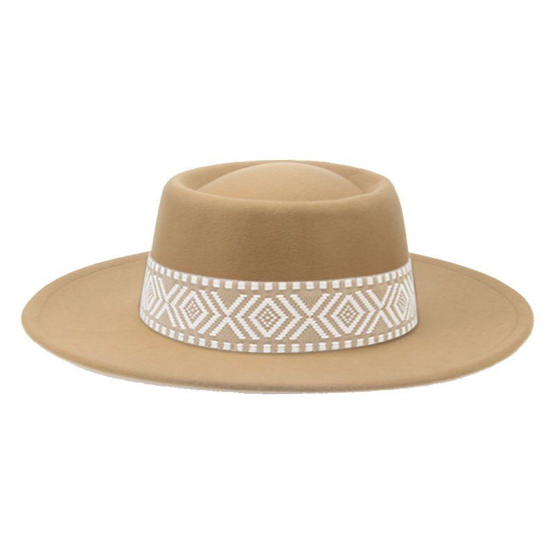 Hats Women Men Fedora Round Top Dome Solid Red Green Black Women Wiinter Hat Band Dress Outdoor Wide Brim Hat SombrDe Mujer