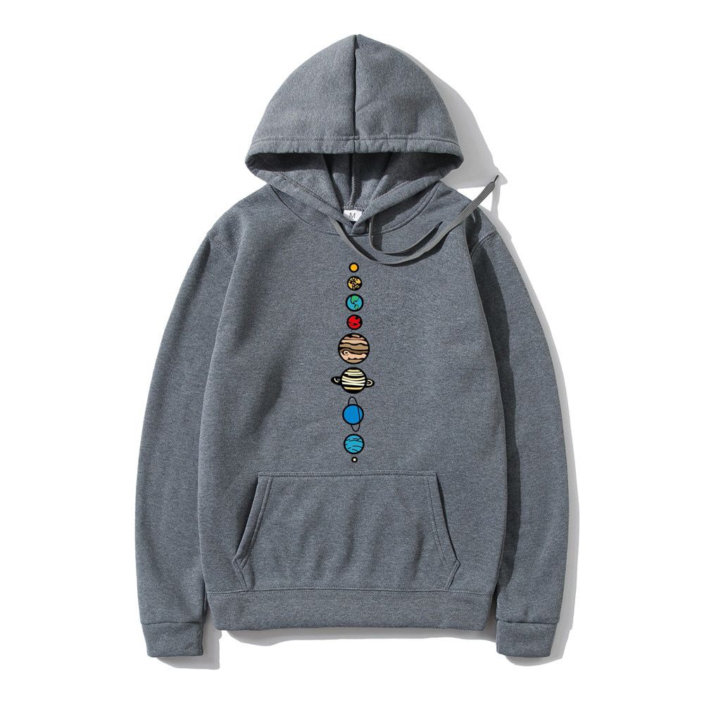 Planets Colour Men Hoodie Autumn Winter Warm Fleece Hoodies Sweatshirts Creative Design Funny Fashion Fitness Hoody Streetwear