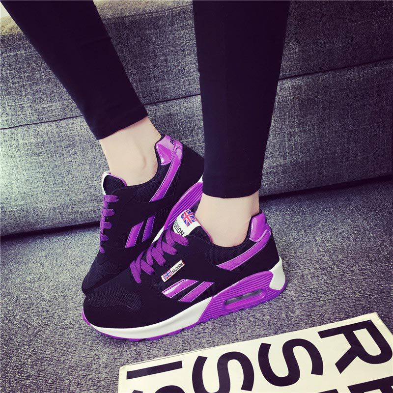 Summer Outdoor Women's Running Shoes Ladies Sports Shoes Women Running Black Sneakers Women Purple Basket Femmes Fitness E-593