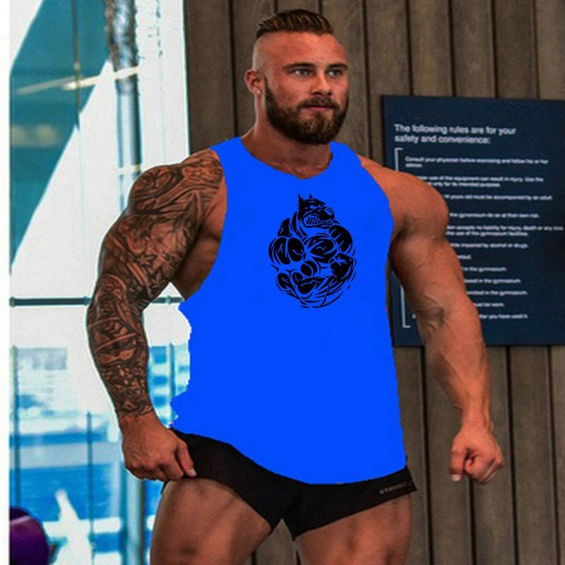 Gorilla wear fashion cotton sleeveless tatop men Fitness muscle shirt mens singlet Bodybuilding workout gym vest fitness men