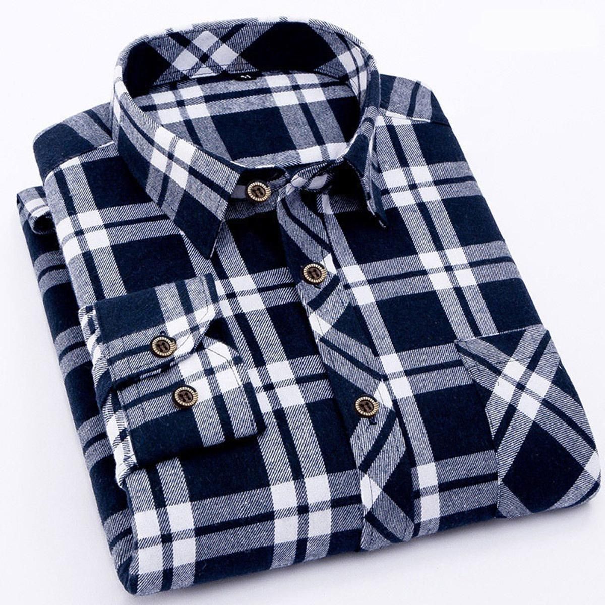 Multi color Check 100%Cotton Long Sleeve Casual Shirt for Men