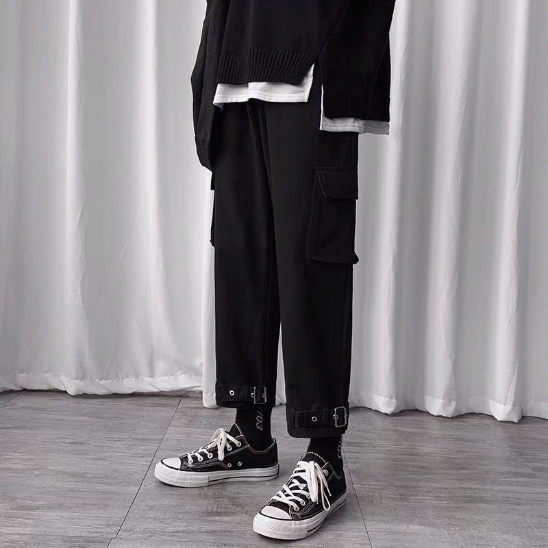Casual Pants Looseckets Elastic Waist Solid Simple Plus Size 3XL Ins Adjustable Mens Korean Style Harajuku All-match Ulzzang