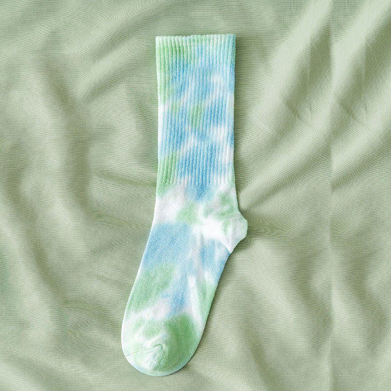 Women Men Hip Hop Breathable Tie Dye Long Socks Spring Summer Sports Basketball Skate Socks Colored Knee-high Socks High Quality