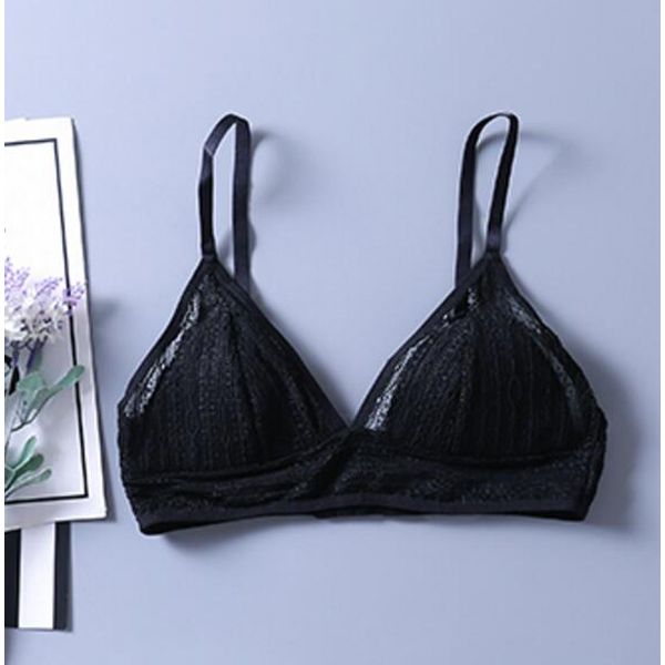 1PC  Silk Lining with mesh  Triangle Thin Type Lace Trim Wireless Bra Bralette SG407