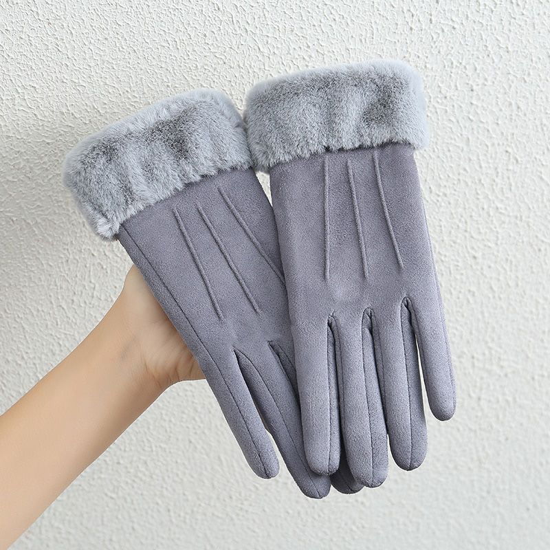 Winter Gloves Women ry Thermal Cycling Driving Windproof Outdoor Work Velvet Tender Suede ple Elegant Stylish Cozy Mittens