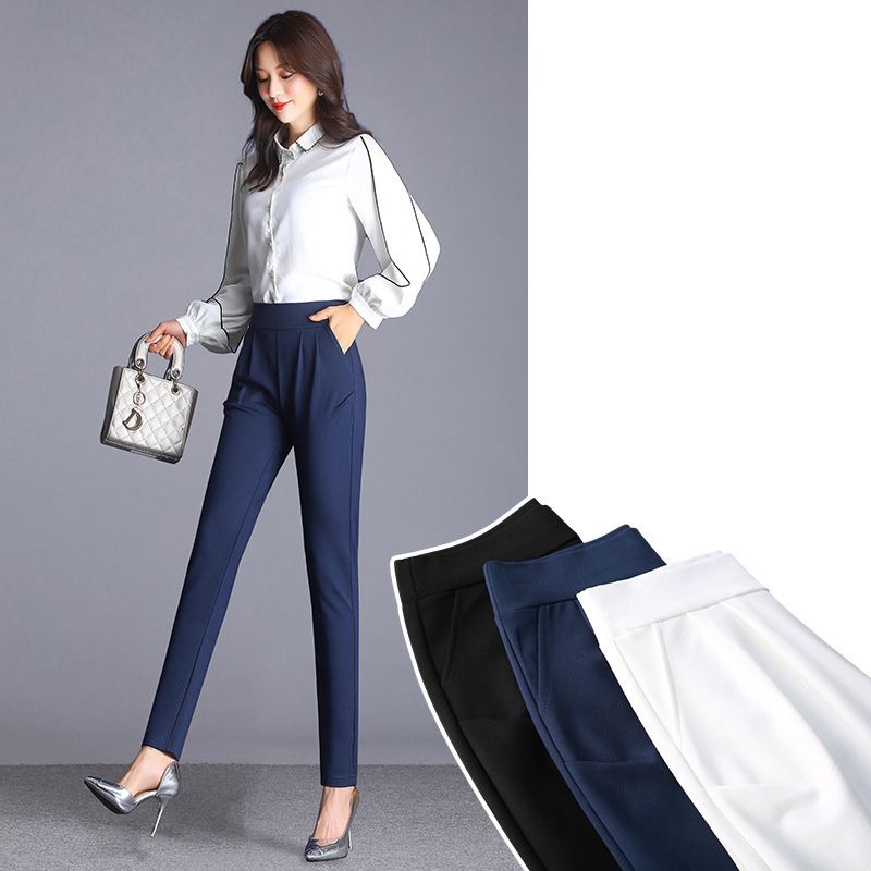 Yfashion Women's Pants Cotton  Blended Solid Color Casual All-match Harlem rousers color