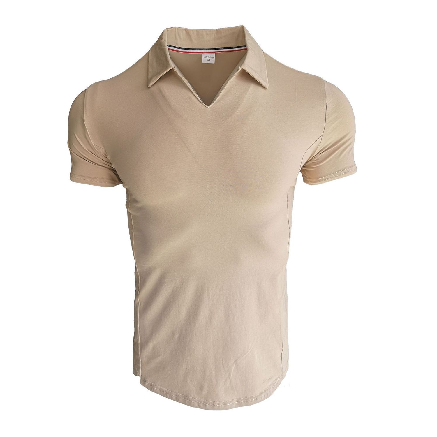 Polos Shirts V-neck Skin-friendly Cotton Blend Slim Fit Men Shirts for Sport