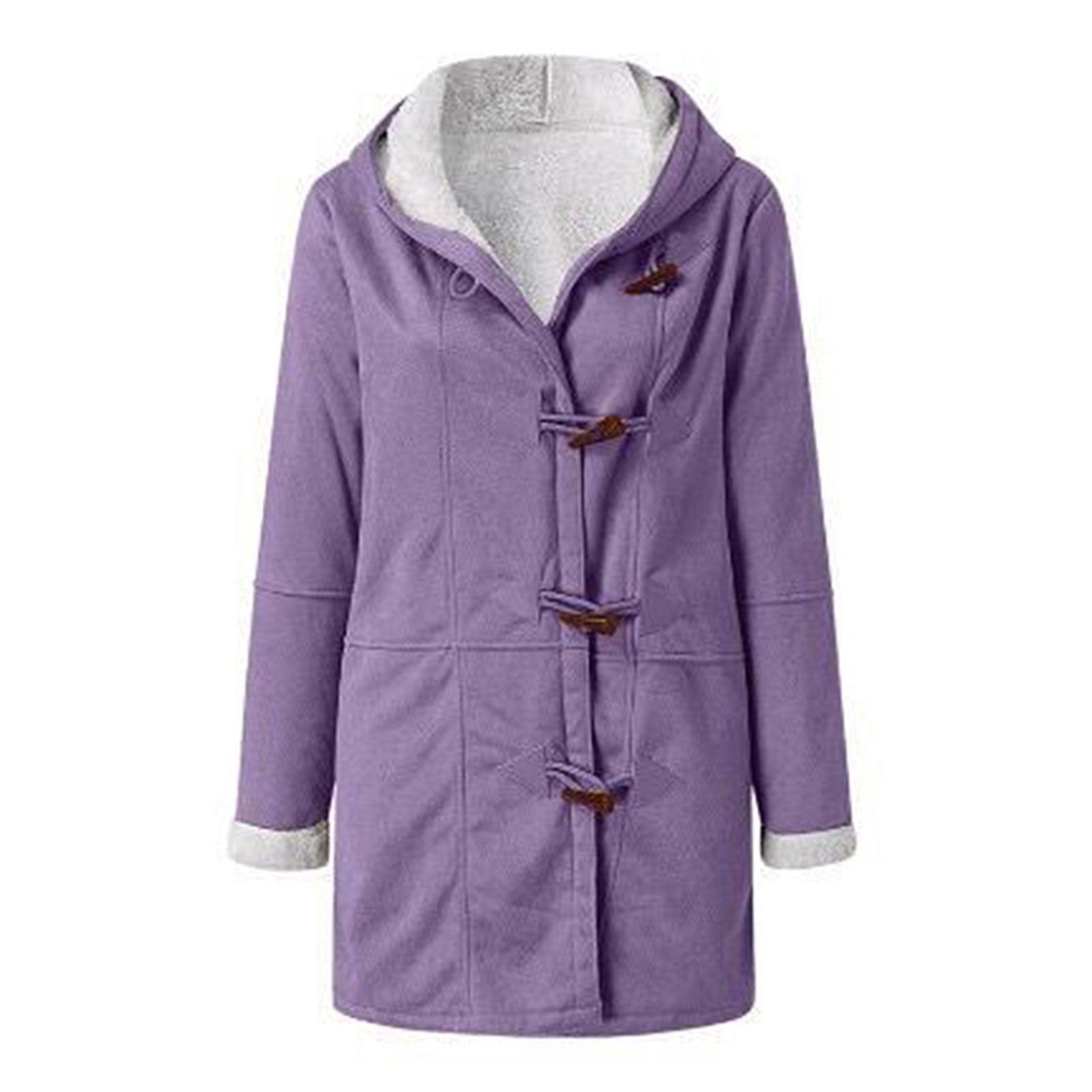 Winter Jacket Long Sleeve Fleece Lined Windproof Jacket Coat