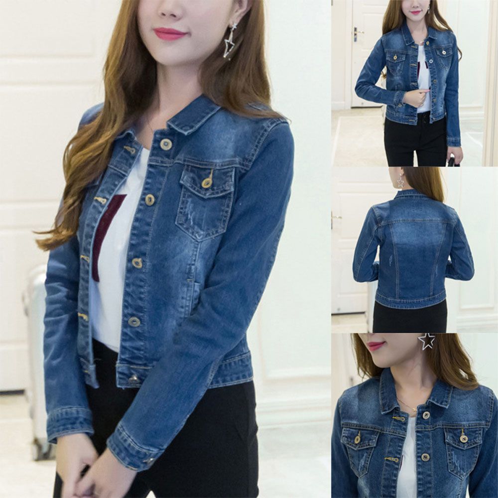 New Fashionable 2021 trending Ladies Denim Jacket For Women( Jeans Blue)