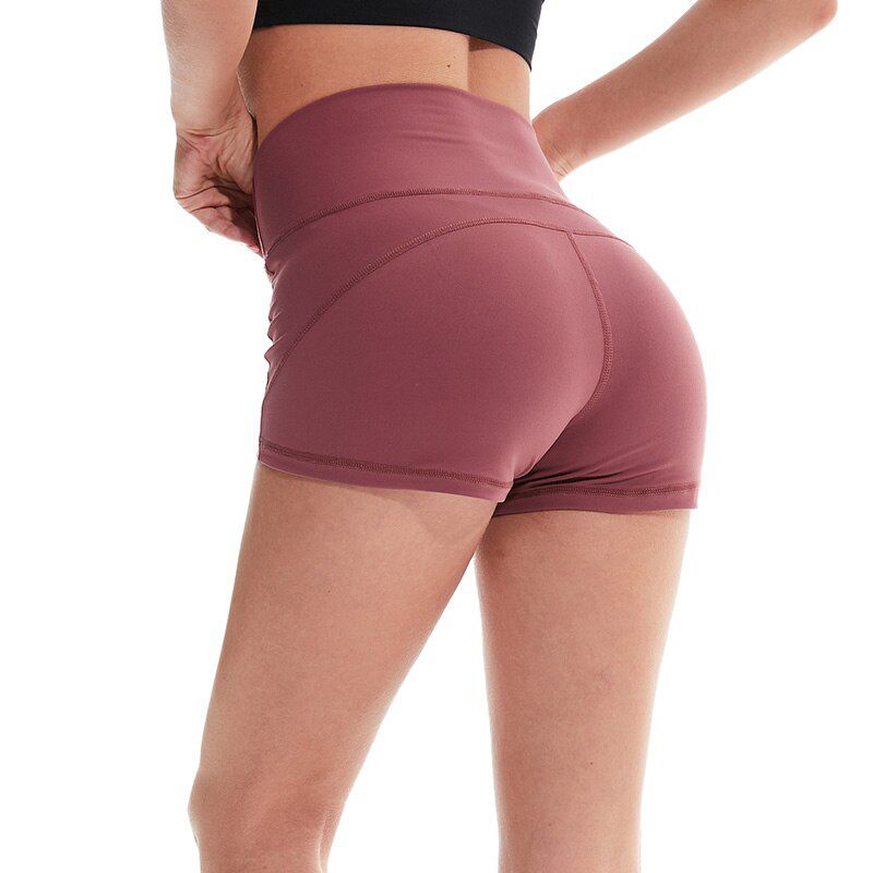 TEHEZAD Women Yoga Short Sport Elastic Butt Lift Sportwear Push Up Gym Fitness High Waist Tights Running Plus Size Leggings Red