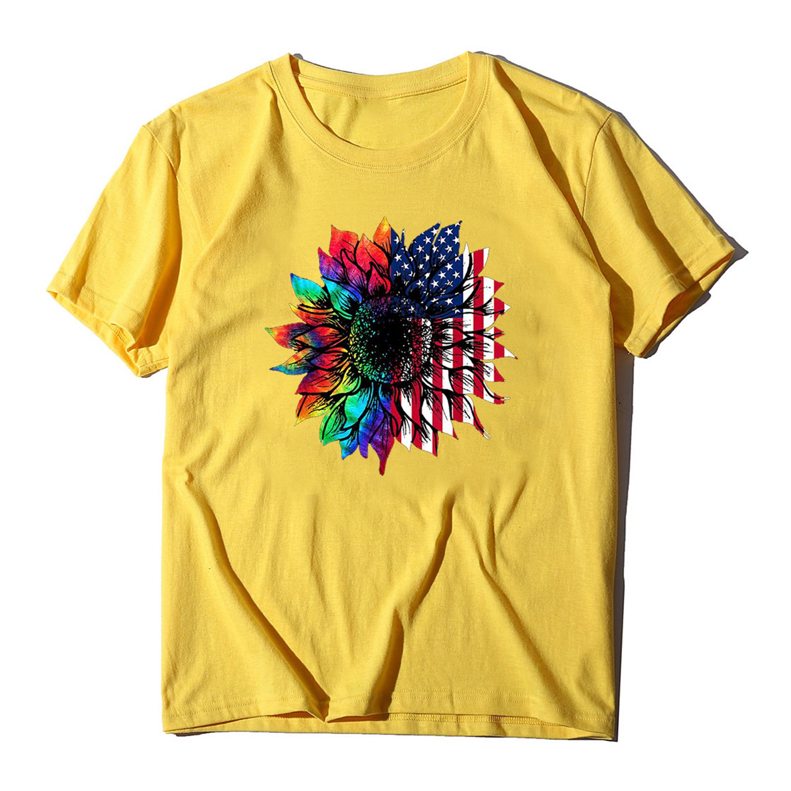 Women Top Breathable Women Leisure Independence Day Summer T-shirt