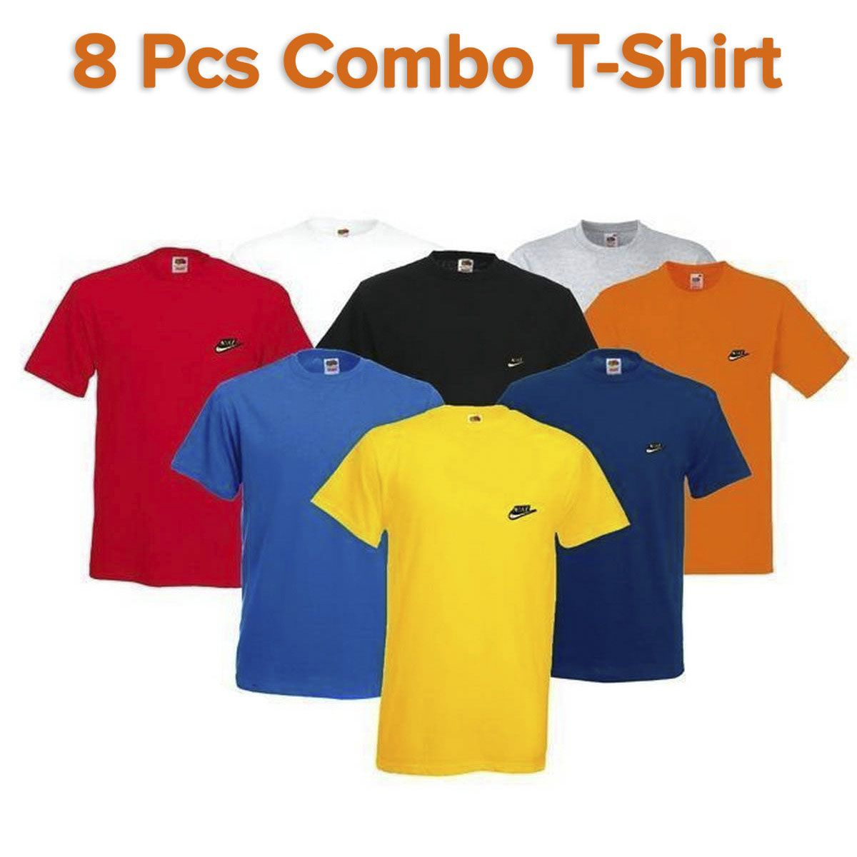 Mens Round neck 8 pcs combo t-shirt