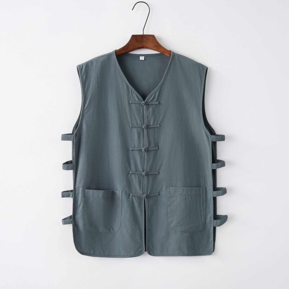 Men Plus Size Summer Vest Loose Cotton Linen Chinese Tang Suit Vest Jacket Coat Buckle 9XL Men's TaTops Home Daily Clothing