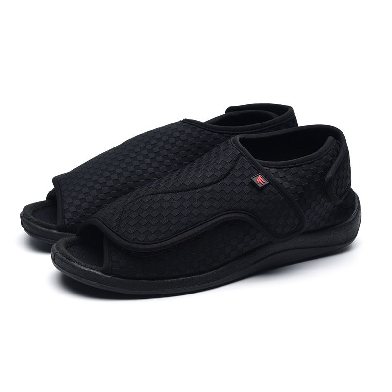 Men’s Furry Memory Foam Comfy Cozy Adjustable Closures Diabetic Slippers Arthritis Edema Swollen Indoor Outdoor House Shoes