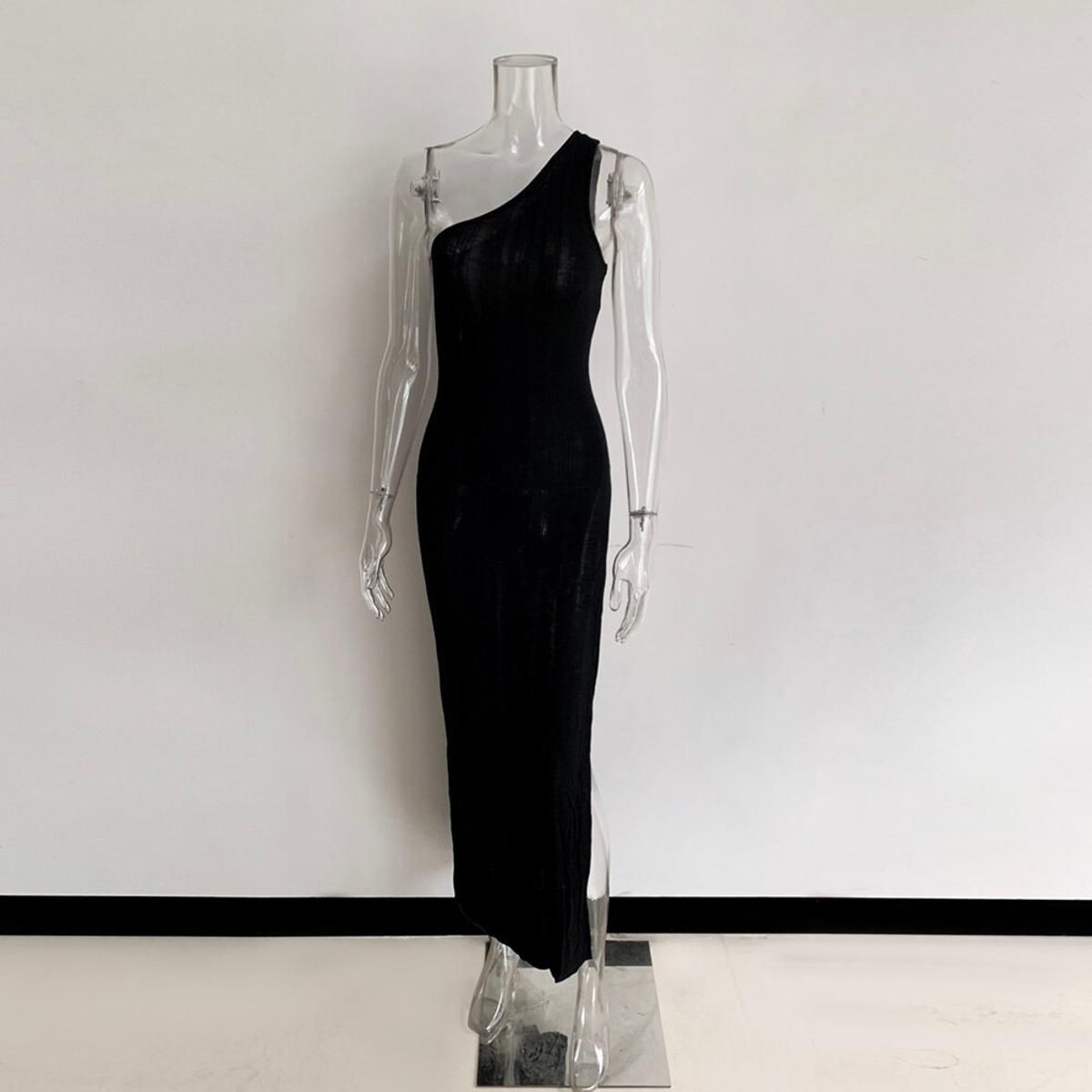 Soft Dress Women One Shoulder Sleeveless Skinny Bodycon Club Party Vestidos Beach Cute Outfits