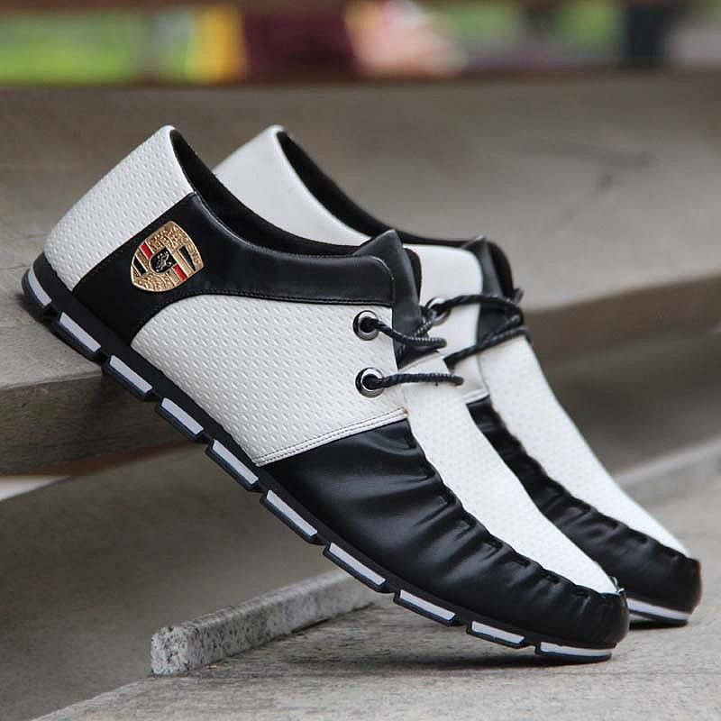 Men Casual Leisure Shoes Fashion Leather Shoes Slip ons Loafer Shoes Flat Shoes for men