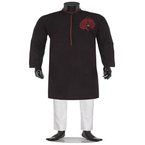 Stylish Cotton Black Embroidered Endi Stylish Cotton Panjabi for Men