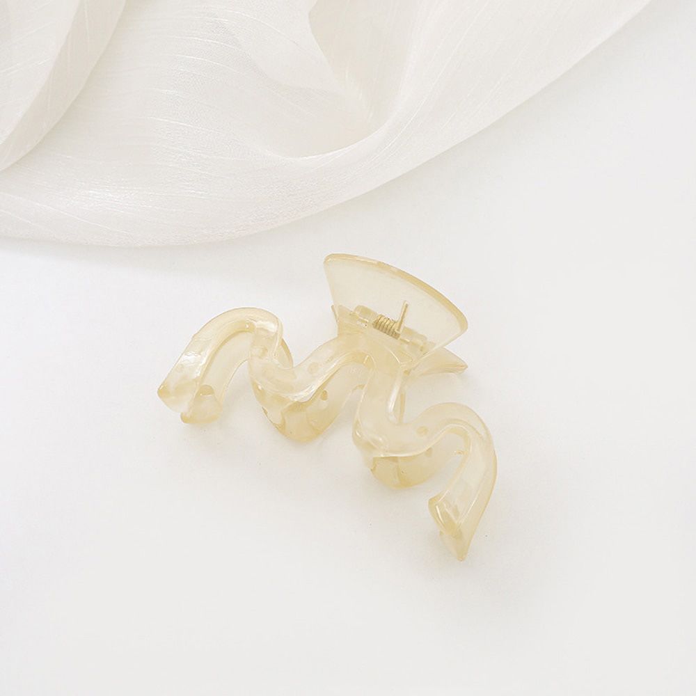 Korean Fashion Wave Acrylic Hair Claws for Women Girls Disk Hair Transparent Grab Clips Ponytail Holder Bathing Clips Hair Grab