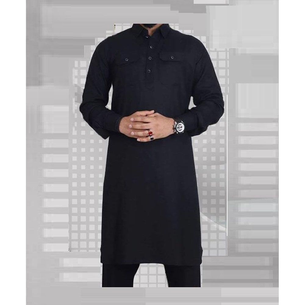 Unique Stylish Black Trendy Kabli Suit For Men