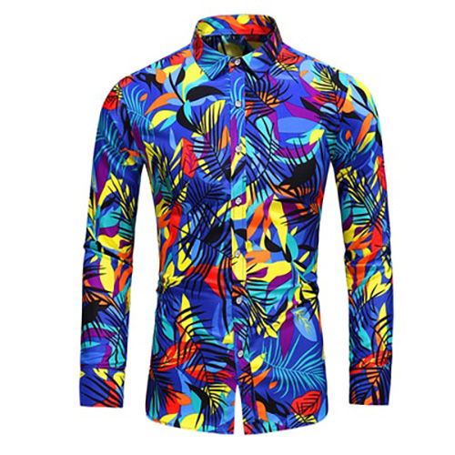 Casuals Shirt Men Autumn  Personality Printing Long Sleeve Shirts Mens Fashion Big Size Business Office Shirt 6XL 7XL