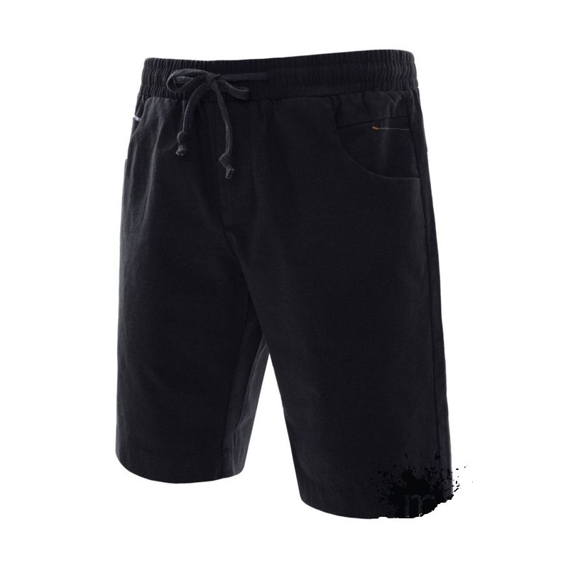 black Two Quarter Cotton Pant For Men