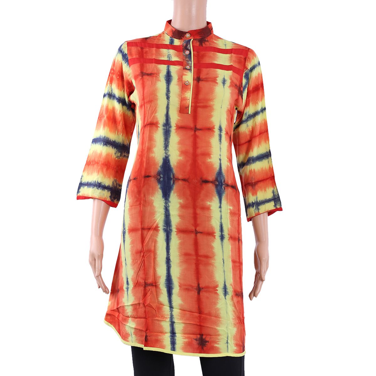 China Linen Fabric Fashionable Smart Looking Gorgios Uncommon Unique Design Tie Dye Multi-Color Ladies Top