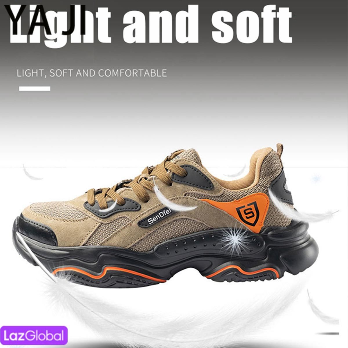 Steel Toe Boots For Men Brand High Quality Leather Safety Shoes Steel Toe For Men Low Cut Water Proof Sale Safety Tactical Boots Steel Toe Mens Work Safety Shoes Black Puncture Proof Shoes Anti Smashing Shoes Industrial Shoes