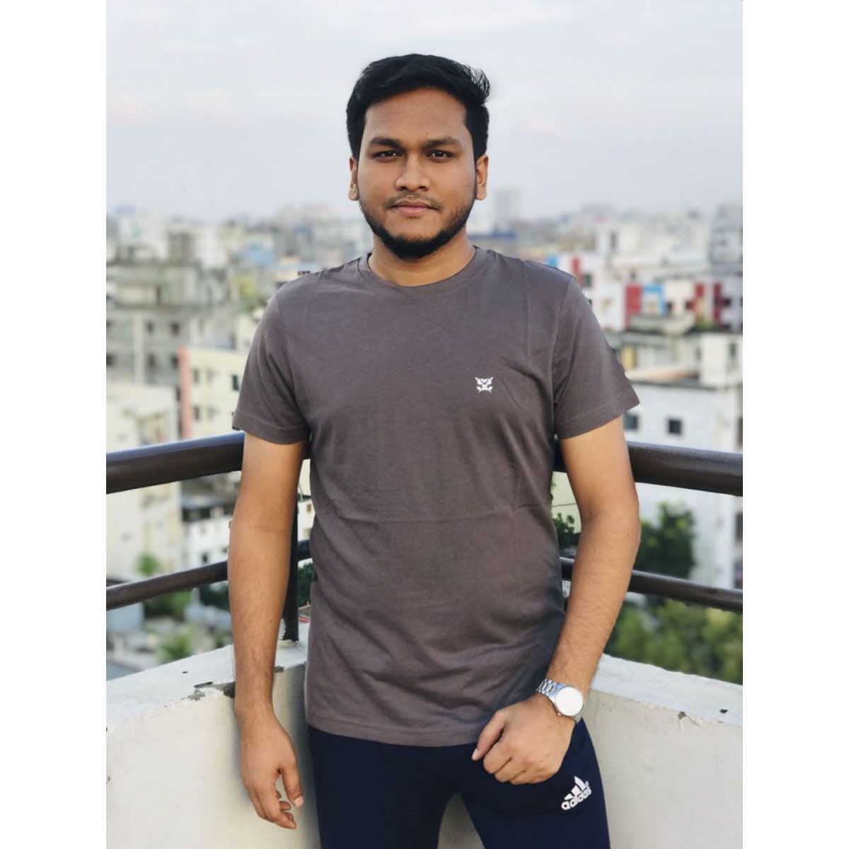 Round Neck T-Shirt for Men- Deep Grey