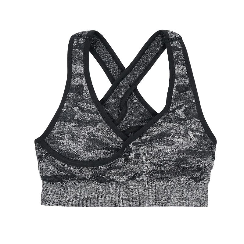 2019 Fashion Women Sports Bra Top Gym Fitness Bras Sleeveless Back Cross Tight Running Tenue  Femme Active Workout Sportwear