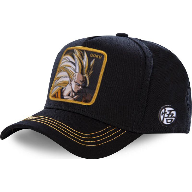 1pc 54cm-62cm,New Dragon Ball Cap Anime Majin Buu Cotton Baseball Cap Curved Brim Black Adjustale Snapback Cap Gorras Casquette