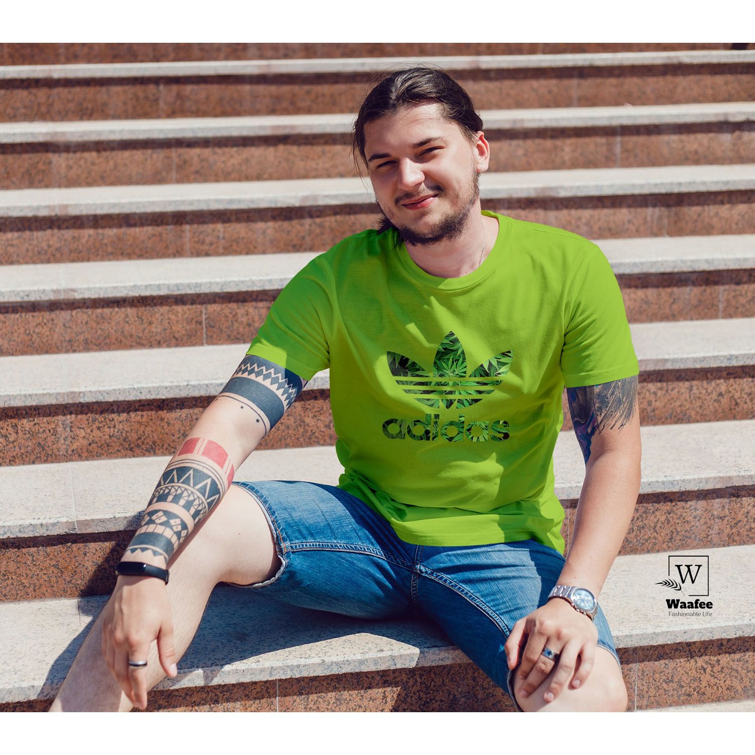 Comfortable jersey fabrics half hata tshirt with adidaas logo - Tshirt