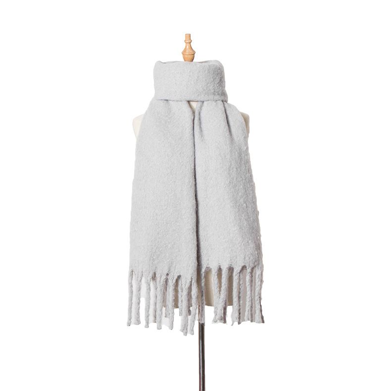 Women Lady Autumn Winter Warm Solid Color New assel hickening Scarf Shawl