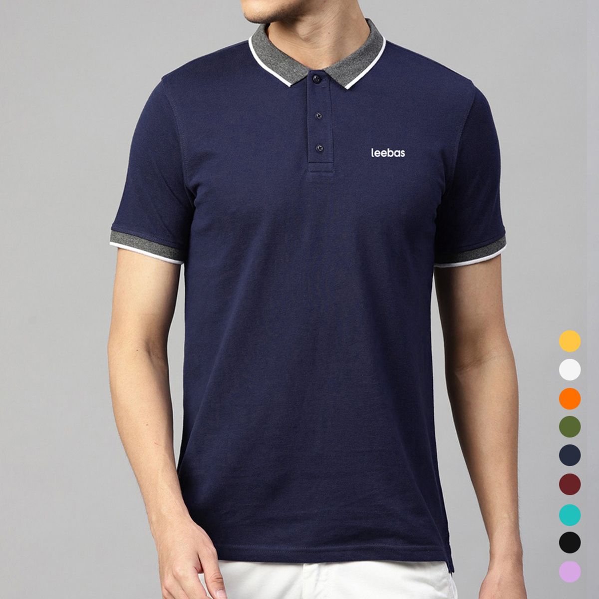 Leebas Half Sleeve Polo Tshirt for Men- Cotton fabrics