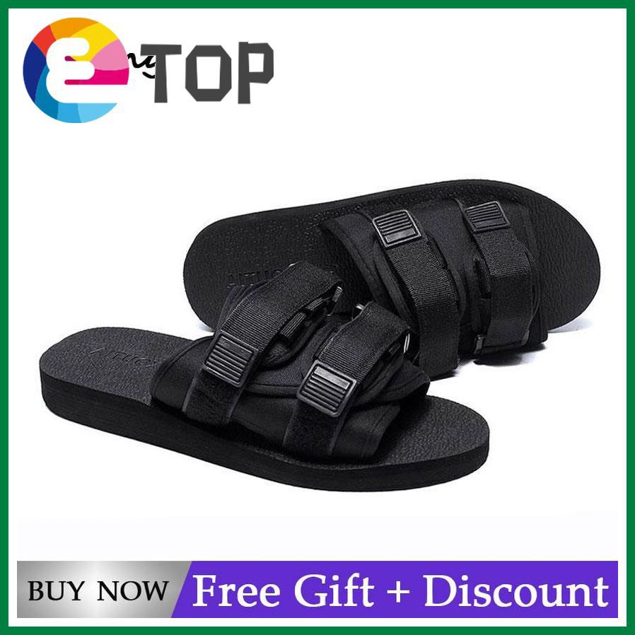 Slippers Sandals Soft Sole Beach Sandal Indoor&Outdoor Cool Non Slip Adjustable Slippers for Men Women Black
