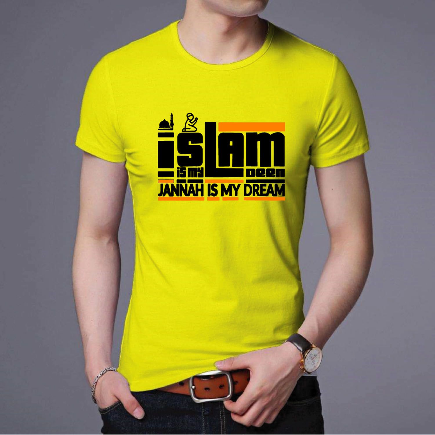 Good Name Islam design t-shirt/stylish and fashionable/gorgeous colors/high quality/Cotton half sleeve t-shirt for men