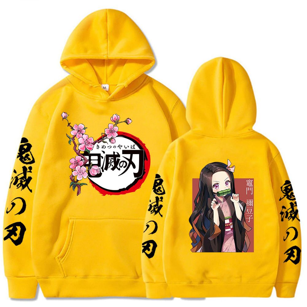Demon Slayer Kimetsu No Yaiba Hoodie  Hop Anime Pullovers Tops Loose Long Sleeves Autumn Man Cloth
