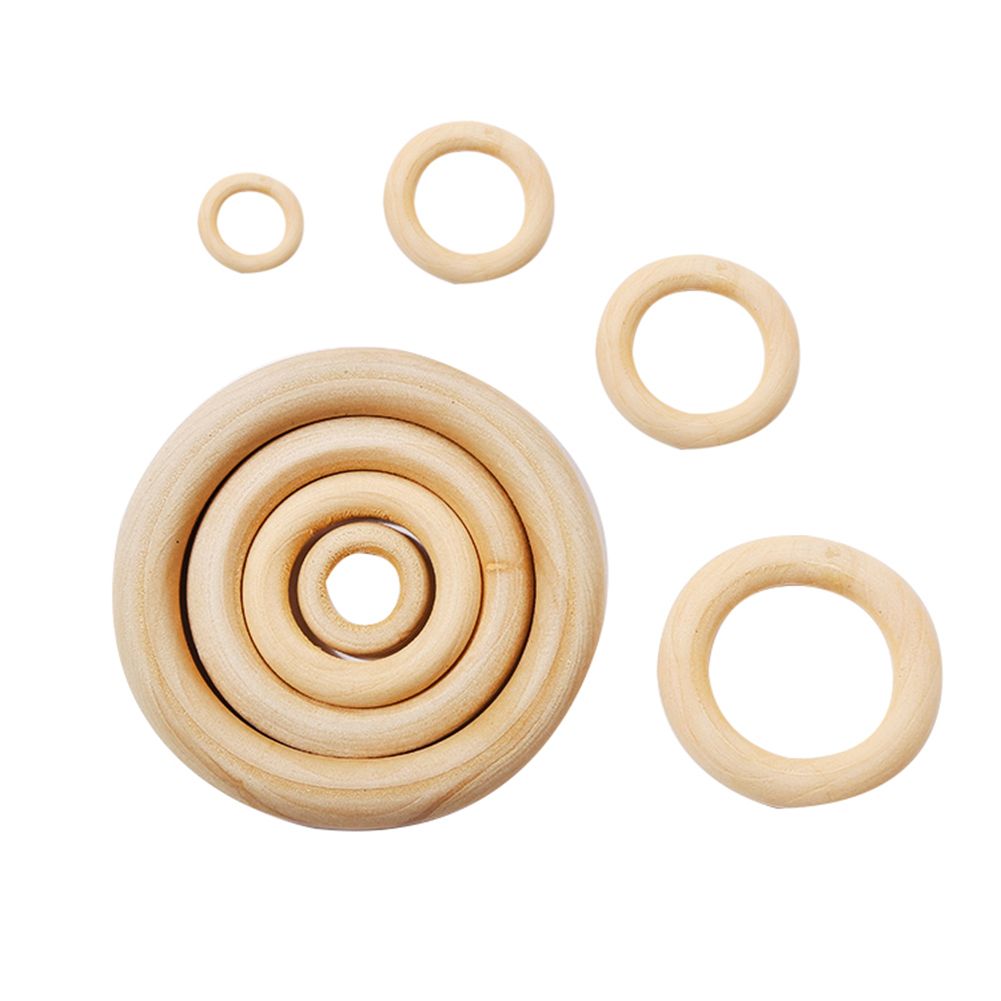 Yfashion 1 Bag 15mm~100mm Fashion ple Wooden Ring DIY Jewelry Bracelet Accessories