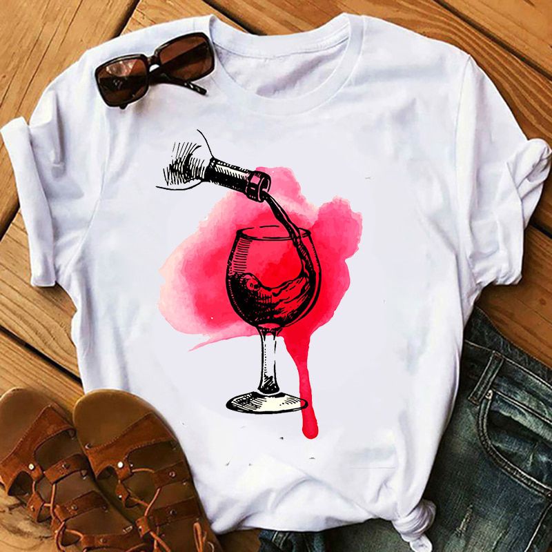 Glass Women Tshirt Funny T Shirt Women Printed Camiseta Mujer Short Sleeve Tshirt Lady Yong Girl Top Tee Higher Quality