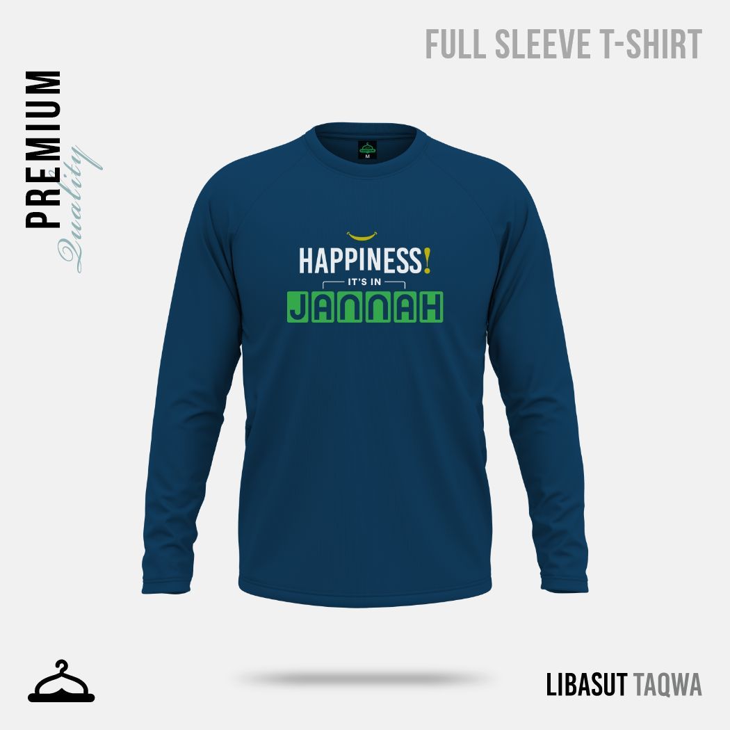 Men's Premium Full Sleeve T-shirt - Happiness! It's In Jannah