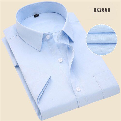 Summer Short Sleeve Shirt for Men Twill Regular Fit Classic Collar office Business mens Formal shirts Good Stitch 4xl Stripe New