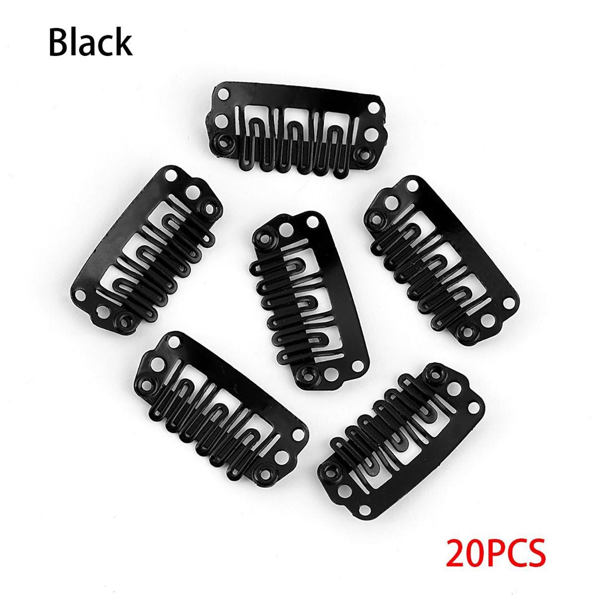 20Pcs Metal U-Shape Wigs Extension Fixed Hair Snap Clips Ponytail Holder Hairpins Barrettes 32/28/24mm Women Hair Accessories