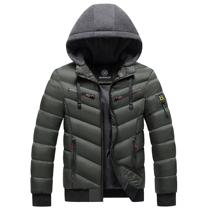 Men Autumn and Winter Thick Jacket Jacket Men's Casual Fashion Multicolor Parka Coat Thick Jacket UniWarm Sports Top