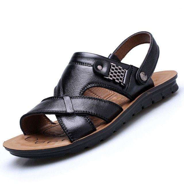 Summer NEW Men Sandals Solid Color Casual Men Shoes Fashion Comfortable Open Toe Sandals Soft Beach Footwear for Male Sandalias