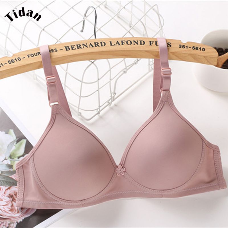 Korean Style Women's Thin Gather Push-up Bra Without Steel Ring Comfortable Small Size Underwear