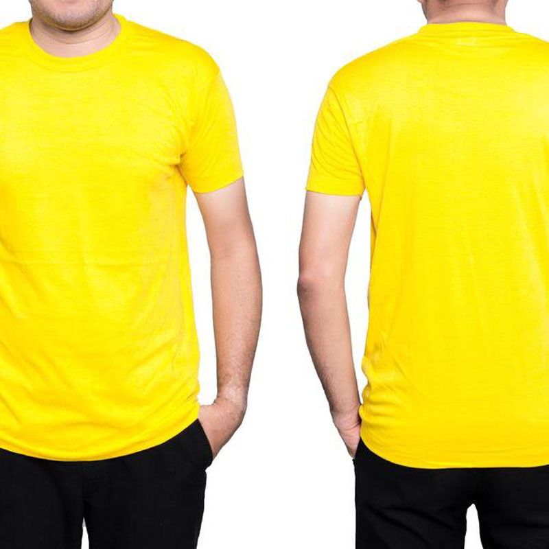 Men Tagless Comfort Soft Crewneck T-Shirt Cotton yellow T-Shirt