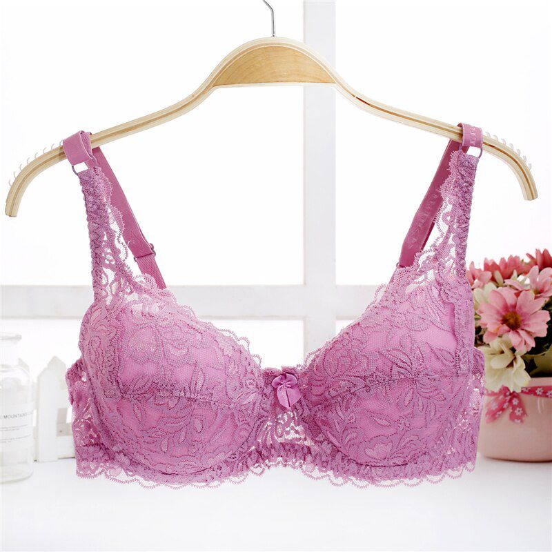 Fatimu Fashion Women  Lace Bra Deep V Push Up Brassiere Shaping Padded Bras Underwear Embroidery Lingerie Plus Size Bras